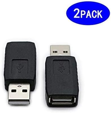2 Pack USB 2.0 AF/AM Adapter Type A Female to USB A Male Adapter Connector Converter Plug