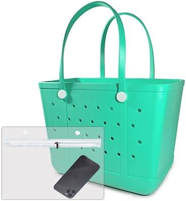 Beach Bag，Rubber Tote Bag ，Washable Tote for Boat Pool Sports Gym