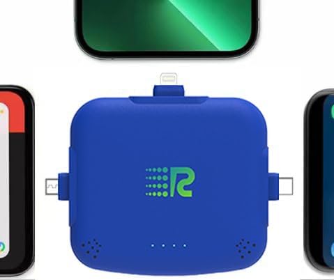 Universe 3 in 1 Portable Charger – 3300mah, 2.4A High-Speed Fast Charging Compatible with iPhone and Android Lightning, Type C, Micro-USB Charges 3 Devices at a Time Pre-Charged RC33 Blue