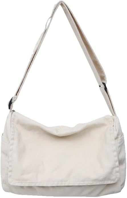 Canvas Messenger Bag Large Satchel Bag Travel Hobo Bag Casual Tote Shoulder Bag for Women and Men