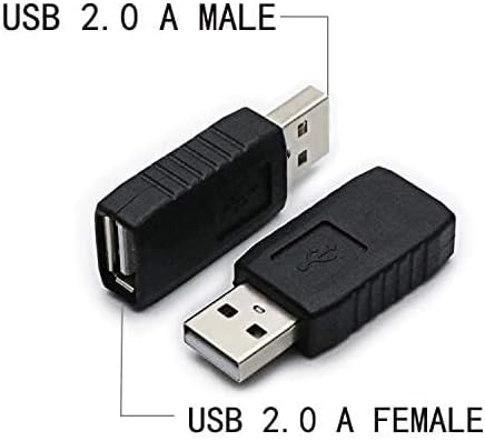 2 Pack USB 2.0 AF/AM Adapter Type A Female to USB A Male Adapter Connector Converter Plug