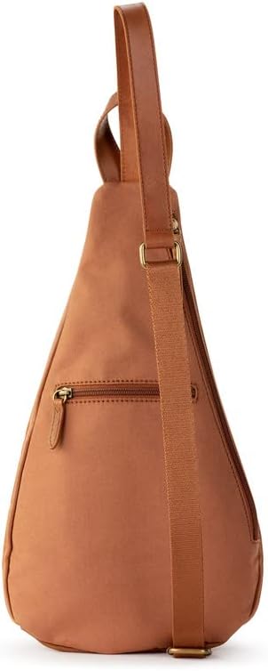 The Sak Geo Sling Backpack in Leather, Convertible Design, Tobacco