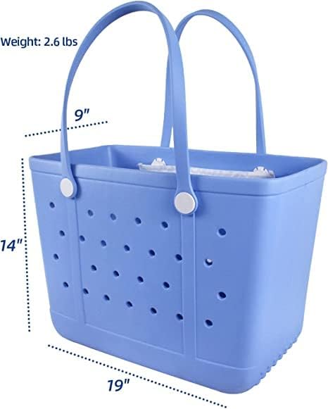 Beach Tote Bag for Women, Rubber Beach Bag Waterproof Sandproof, Extra Large EVA Tote Bag Boat Bag