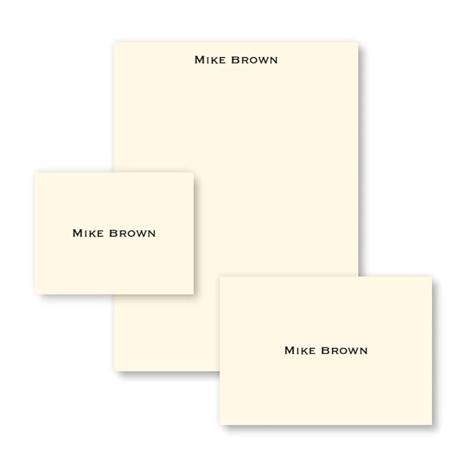Personalized Raised Ink Ensemble Set, Enclosure Cards, Fold Notes, Sheets, Envelopes