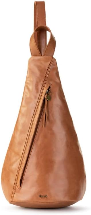 The Sak Geo Sling Backpack in Leather, Convertible Design, Tobacco