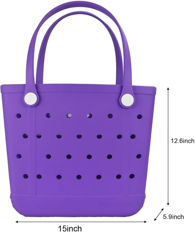 Beach Bag，Rubber Tote Bag ，Washable Tote for Boat Pool Sports Gym