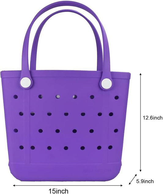 Beach Bag，Rubber Tote Bag ，Washable Tote for Boat Pool Sports Gym