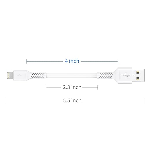 4 inches iPhone Charger Cord Short, 5Pack Small USB A to Lightning Cable Fast Charging Compatible with Apple iPhone 13 12 11 Pro Max Xs X 8 Plus SE2, iPad Air/Mini, Portable Charger