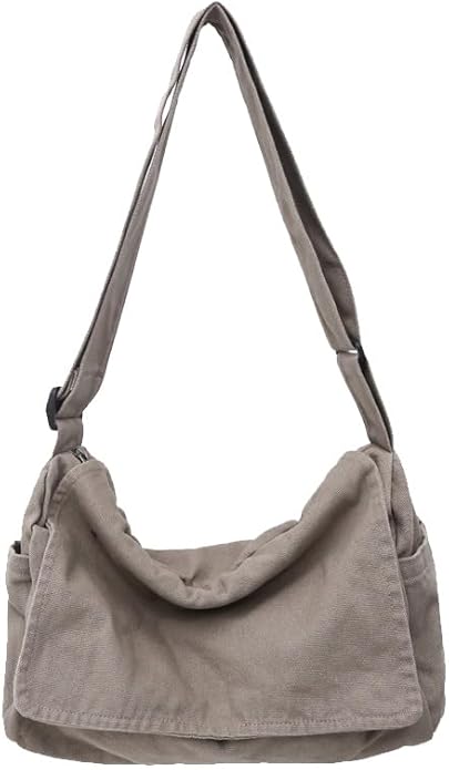 Canvas Messenger Bag Large Satchel Bag Travel Hobo Bag Casual Tote Shoulder Bag for Women and Men