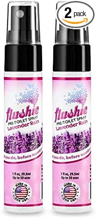 Flushie Pre-Toilet Spray for Toilet Odor Deodorizer... (Lavender, 2-pack)