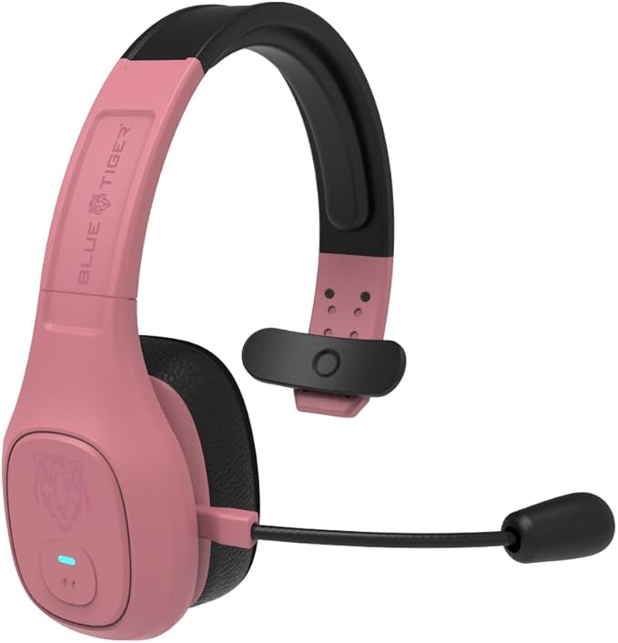 Blue Tiger Storm Rose Gold - Premium Trucker Bluetooth Headset-Wireless Noise Canceling Mono Headset with Mic -High-Fidelity Sound, 30-Hour Talk Time, USB-C Charging - For Truck Drivers, Bluetooth 5.0