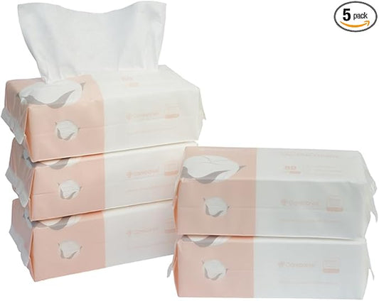 Extra Thick Dry Wipe, 100% Cotton, Lint-Free Cotton Tissues (5 Pack)