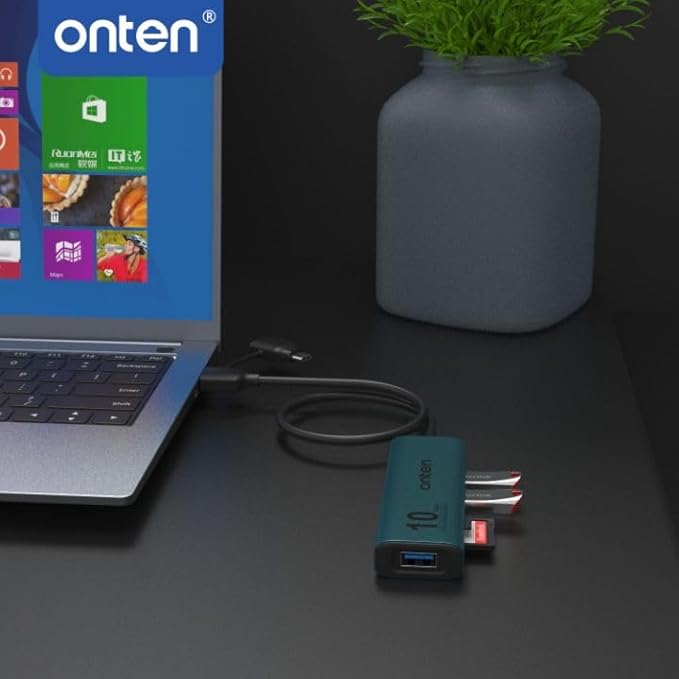 USB C USB A HUB, USB 3.2 GEN 2 10G Speed, USB A/USB C to USB A Adapter.with 3 USB A Ports(10G) and UHS-II SD/TF Ports, USB C UHS-II SD Card Reader Compatible with SD/SDHC/SDXC/Micro SD