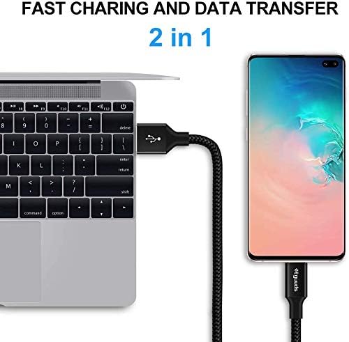 etguuds USB to USB C Cable 3ft, 2-Pack USB A to Type C Charger Cord Fast Charging for Samsung Galaxy A15 A25 A35 A55 A54, S24 S23 S22 S21 S20 S10 S10E, Note 20 10, Moto G, for iPhone 16 15, Black