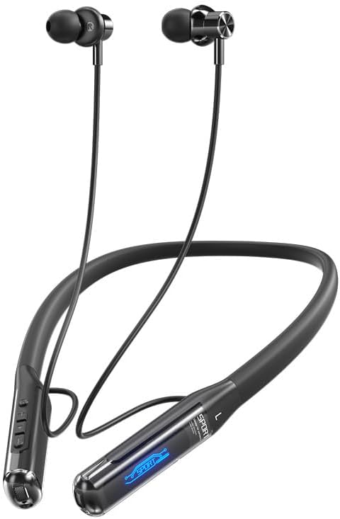 Sports Bluetooth Headset 80H of Ultra-Long Battery Life Neckband Headphones ENC Physical Noise Reduction LED Power Display Bluetooth 5.3 HiFi Stereo Business Call Headset