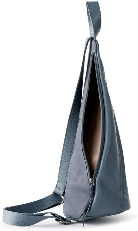 The Sak Geo Sling Backpack in Leather, Convertible Design, Maritime