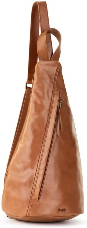 The Sak Geo Sling Backpack in Leather, Convertible Design, Tobacco