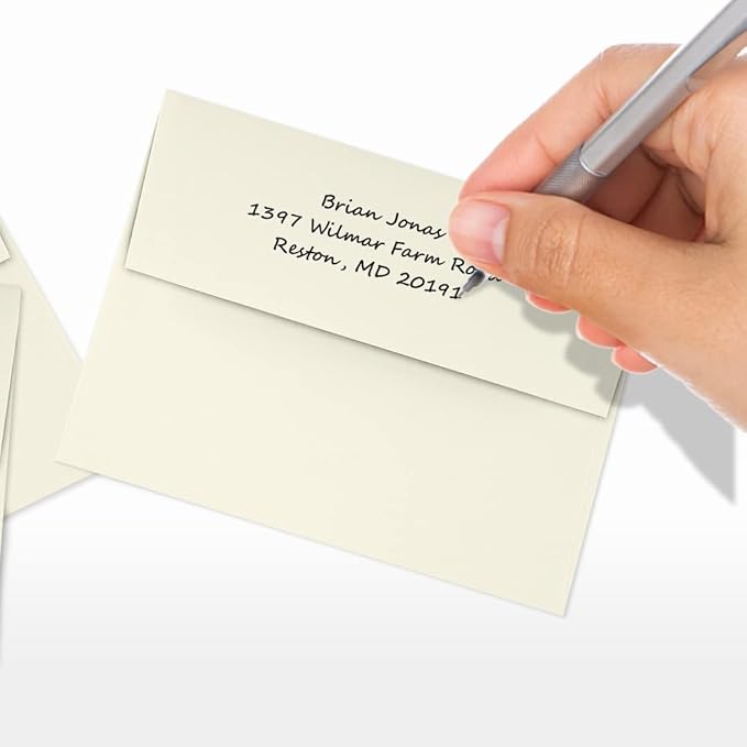 LUXPaper A2 Foil Lined Invitation Envelopes | Peel & Press | 4 3/8" x 5 3/4" | Natural w/Gold LUX Lining | 70lb. Text | 50 Qty