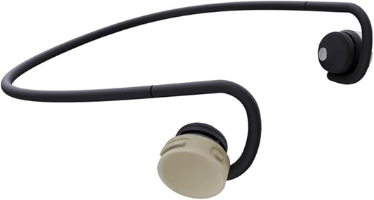 nwm GO Wireless On-Ear Speakers (Open Ear Earphones) Sound Leakage suppressed (PSZ Technology - Bone Conduction Alternative) Designed in Japan | Soil Beige