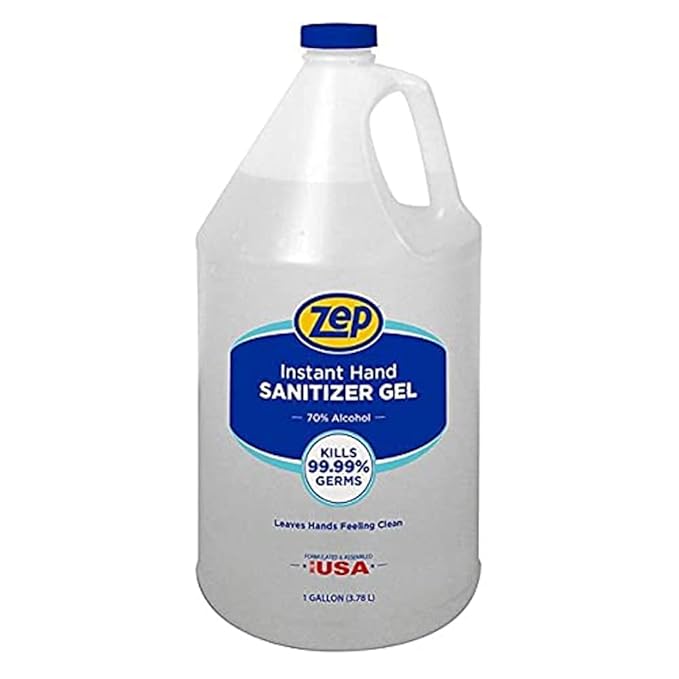 Zep Instant Hand Sanitizer Gel - 1 Gallon (Case of 4) 355824 - Includes Pump, Kills 99.99% of Germs, Professional-Grade Formula, Contains 70% Ethanol Alcohol