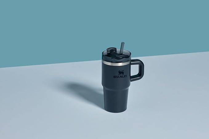 Stanley Quencher H2.0 Tumbler with Handle and Straw 14 oz | Flowstate 3-Position Lid | Cup Holder Compatible for Travel | Insulated Stainless Steel Cup | BPA-Free | Black 2.0