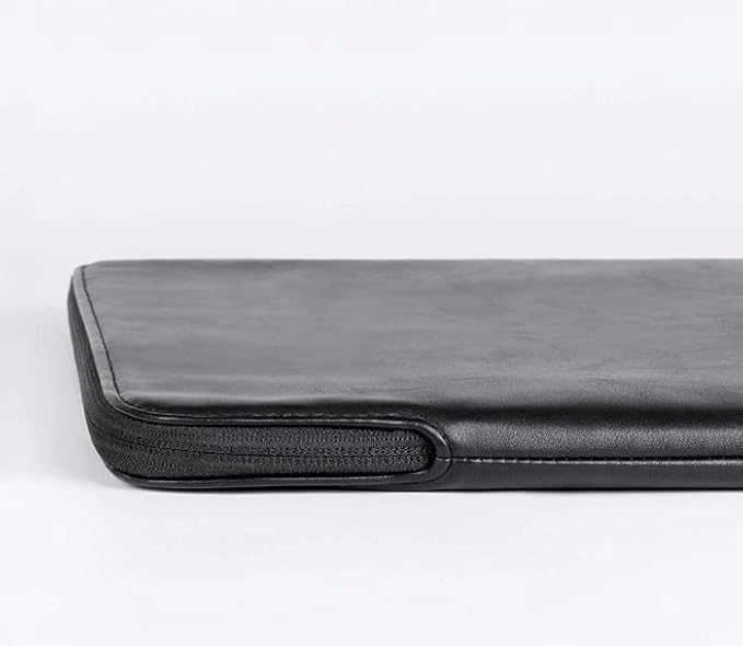 Comfyable Slim Protective Laptop Sleeve 14 Inch Snugly Compatible with MacBook Pro 14-inch M4 M3 M2 M1 Pro/Max 2024, PU Leather Bag Waterproof Cover Notebook Computer Case for Mac, Black