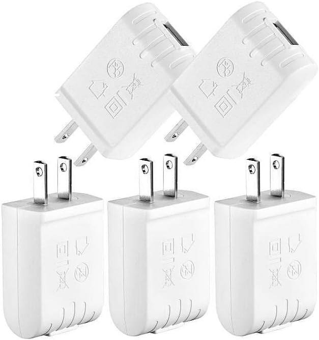 UL Certified Power Adapter 5V 1A USB Wall Charger 1000mA DC Power Supply Compatible with All USB Plug 5V-1A Type A,5Pcs