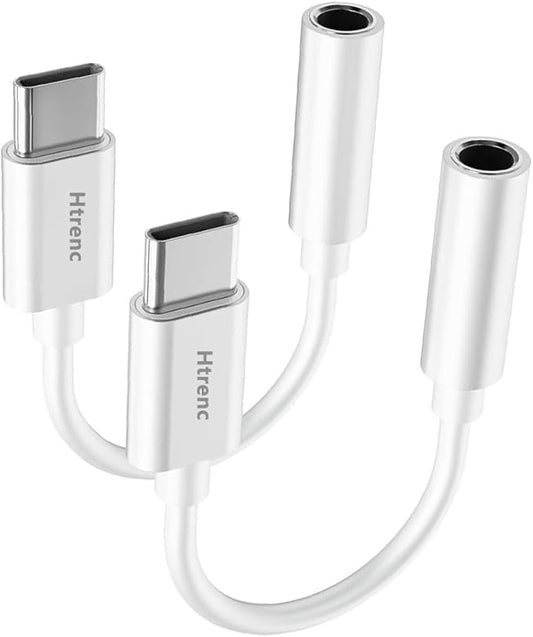 USB C to 3.5mm Headphone Jack Adapter for iPhone 16/16 Pro/15/15 Pro/Pro Max/Plus, Type C Aux Audio Dongle Cable Cord Compatible with iPad, Samsung Galaxy S23/S23/S22/S21Ultra, MacBook,Note（2 Pack）