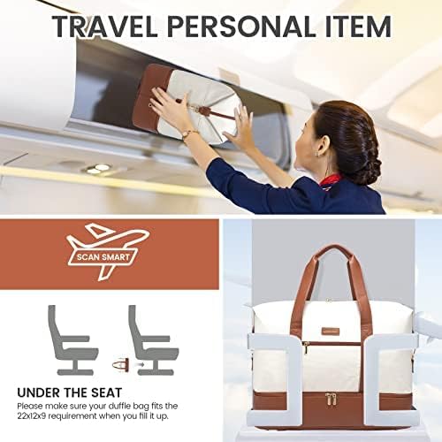 LOVEVOOK Weekender Bag, Large Travel Duffel Bag for Women with 2 Packing Cubes, Carry on Overnight Bag with Shoe Compartment, Mom Hospital Bags for Labor and Delivery