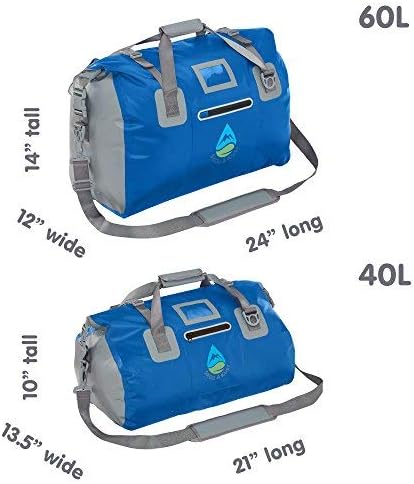 Skog Å Kust Duffelsak Heavy Duty Waterproof Duffel - Gear Bag for Sports, Travel, & More - 60L Navy Blue