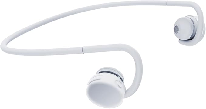 nwm GO Wireless On-Ear Speakers (Open Ear Earphones) Sound Leakage suppressed (PSZ Technology - Bone Conduction Alternative) Designed in Japan | Glacier White
