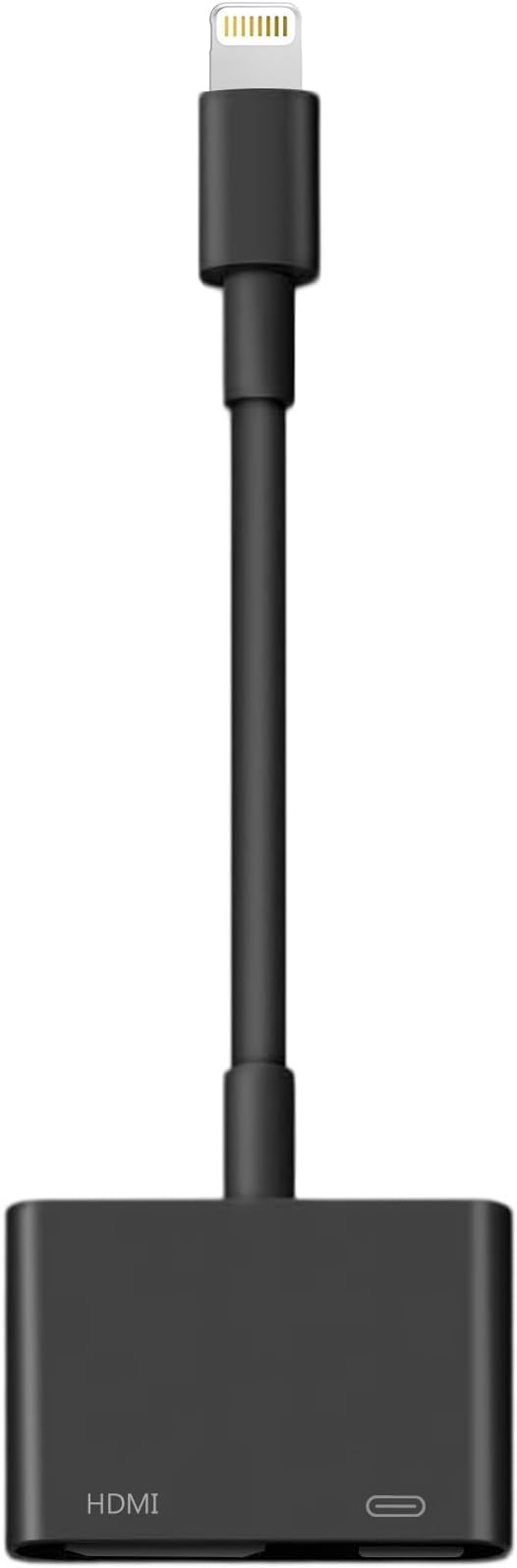 Lightning to HDMI Adapter for iPhone, [Apple MFi Certified] Digital AV Dongle,1080P Sync Screen Cable with Lightning Charging Port for iPhone, iPad to TV/Projector/Monitor No Need Power Supply