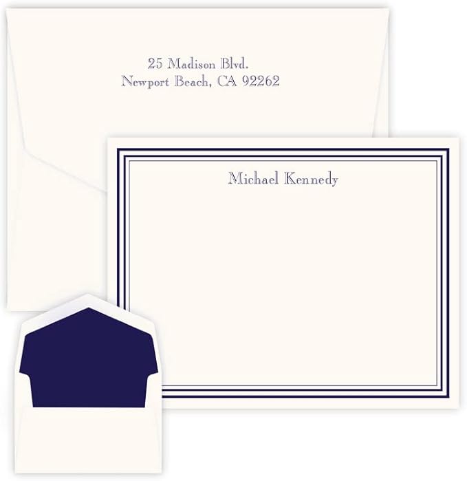 Colony Personalized Stationery Note Cards with Raised Ink