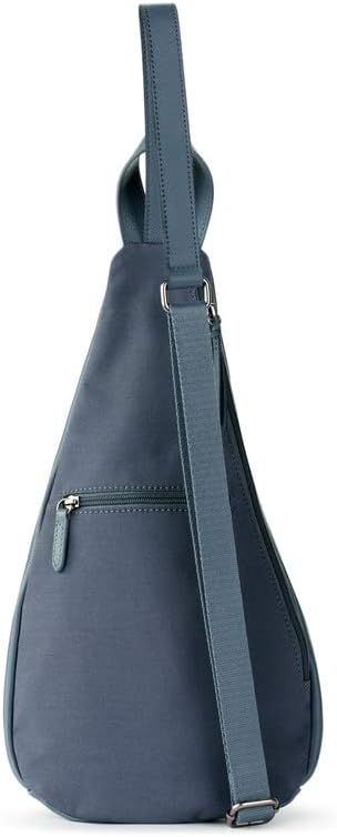 The Sak Geo Sling Backpack in Leather, Convertible Design, Maritime