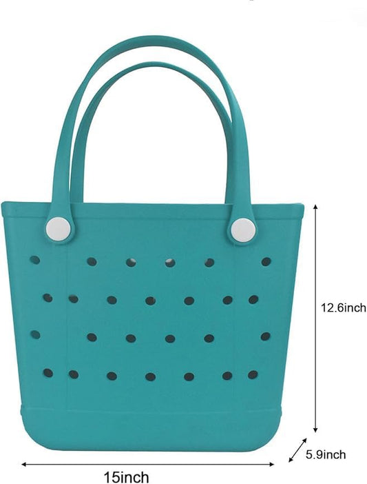 Beach Bag，Rubber Tote Bag ，Washable Tote for Boat Pool Sports Gym