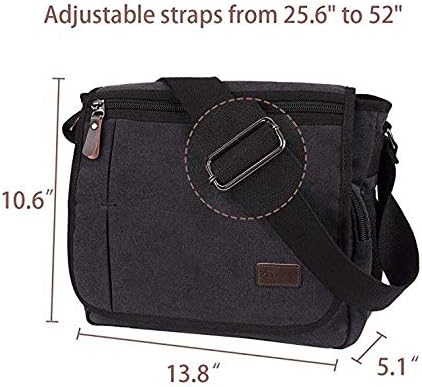 Modoker Messenger Bag for Men, 13 Inches Laptop Satchel Bags, Canvas Shoulder Bag with Bottle Pocket