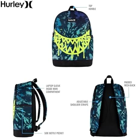 Hurley Men's Graphic Backpack, Lightening, One Size