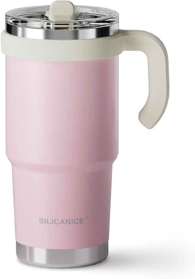 Easy Clean Pro Tumbler-24 oz Water Bottle with Handle Quick-Disassemble Flip Straw, Leakproof Insulated Stainless Steel Dishwasher Safe, BPA-Free Gifts for Kids