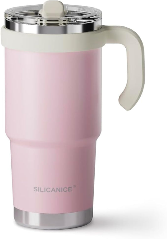 Easy Clean Pro Tumbler-24 oz Water Bottle with Handle Quick-Disassemble Flip Straw, Leakproof Insulated Stainless Steel Dishwasher Safe, BPA-Free Gifts for Kids