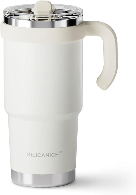 Easy Clean Pro Tumbler-24 oz Water Bottle with Handle Quick-Disassemble Flip Straw, Leakproof Insulated Stainless Steel Dishwasher Safe, BPA-Free Gifts for Kids