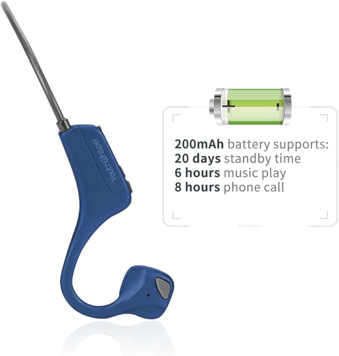 Bone Conduction Headphones Bluetooth Wireless Sport Earphones Built-in Mic Multipoint Connection Sweatproof Open Ear Headset for Running Cycling Driving Workouts