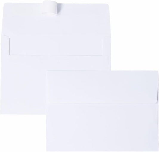 Keketer A7 White Printable 5x7 Envelopes 50 Pack Self - Seal, for 5x7 Cards, Weddings, Invitations, Baby Shower 5.25 x 7.25 Inches