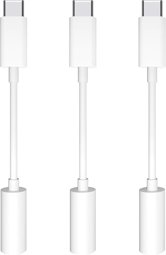 USB-C to 3.5 mm Headphone Jack Adapter, 3 Pack USB C to Aux Audio Dongle Cable Cord Compatible with iPhone 15 16 Series, iPad Pro, Galaxy S23/S22 Ultra Headphone Adapter