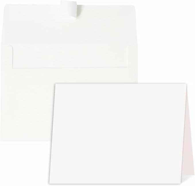 Blank Cards and Envelopes 4x6, 30 Pack Cream White Invitation Folded Cardstock with 30 Matching Self-Seal Cream A4 Envelopes, Thank You Blank Greeting Cards, for DIY, Print Custom, Wedding & Birthday