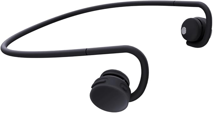 nwm GO Wireless On-Ear Speakers (Open Ear Earphones) Sound Leakage suppressed (PSZ Technology - Bone Conduction Alternative) Designed in Japan | Fog Black