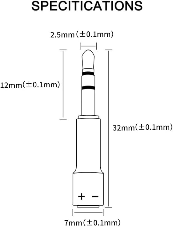 okcsc 2.5MM Male to 0.78 2 Pin Female Headphone Adapter for Dual 0.78 2 Pin Cable Adapter for Bose QC45 QC35 QC35II 700 QC25 Headphone 1 Pair Black