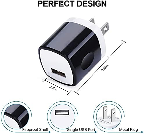 USB Charger Block 10 Pack, UorMe 1A 5V Single Port Power Adapter Charging Phone Cube Box Brick Plug Pack Compatible with iPhone 14 13 12 SE 11 X 8, Galaxy S22 A13 A03S A21 Note20 A71 A51 A31 S10 S9 S8