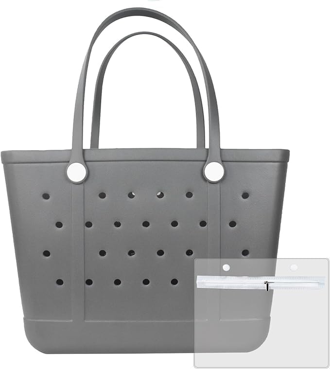 Beach Bag，Rubber Tote Bag ，Washable Tote for Boat Pool Sports Gym