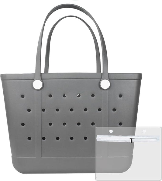 Beach Bag，Rubber Tote Bag ，Washable Tote for Boat Pool Sports Gym