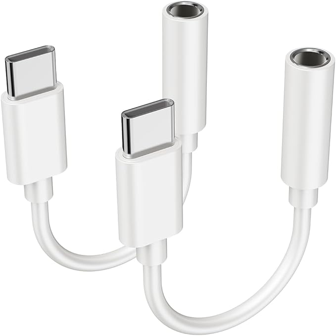 2PCS Type USB C to 3.5mm Female Headphone Jack Adapter, USB Type C to Aux Audio Dongle Cable Cord, Compatible with Samsung S20/S20+/S20 Ultra, Pixel 4/+ 4XL, and More USB C Devices
